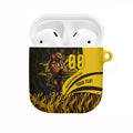 Personalised Hawthorn Hawks Football AirPods Case Australian City Skyline Graphic Fierce Mascot Art