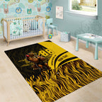 Personalised Hawthorn Hawks Football Area Rug Australian City Skyline Graphic Fierce Mascot Art