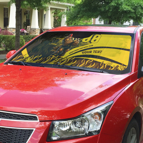 Personalised Hawthorn Hawks Football Auto Sun Shade Australian City Skyline Graphic Fierce Mascot Art