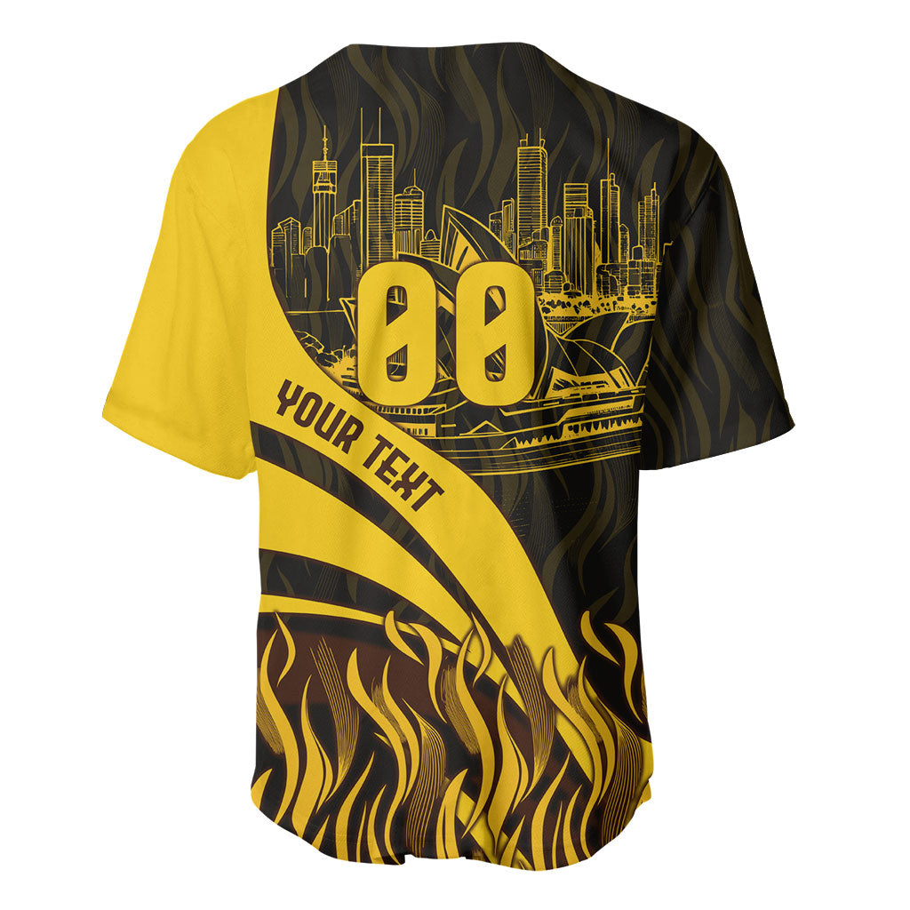 Personalised Hawthorn Hawks Football Baseball Jersey Australian City Skyline Graphic Fierce Mascot Art