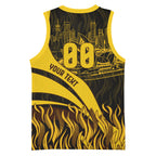 Personalised Hawthorn Hawks Football Basketball Jersey Australian City Skyline Graphic Fierce Mascot Art