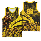 Personalised Hawthorn Hawks Football Basketball Jersey Australian City Skyline Graphic Fierce Mascot Art