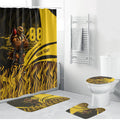 Personalised Hawthorn Hawks Football Bathroom Set Australian City Skyline Graphic Fierce Mascot Art
