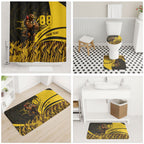 Personalised Hawthorn Hawks Football Bathroom Set Australian City Skyline Graphic Fierce Mascot Art