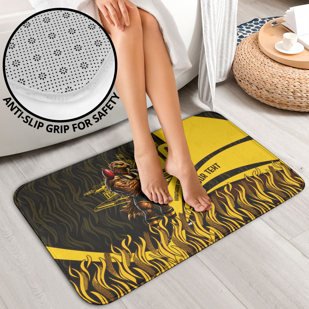 Personalised Hawthorn Hawks Football Bathroom Set Australian City Skyline Graphic Fierce Mascot Art