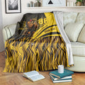 Personalised Hawthorn Hawks Football Blanket Australian City Skyline Graphic Fierce Mascot Art