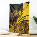 Personalised Hawthorn Hawks Football Blanket Australian City Skyline Graphic Fierce Mascot Art
