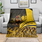 Personalised Hawthorn Hawks Football Blanket Australian City Skyline Graphic Fierce Mascot Art