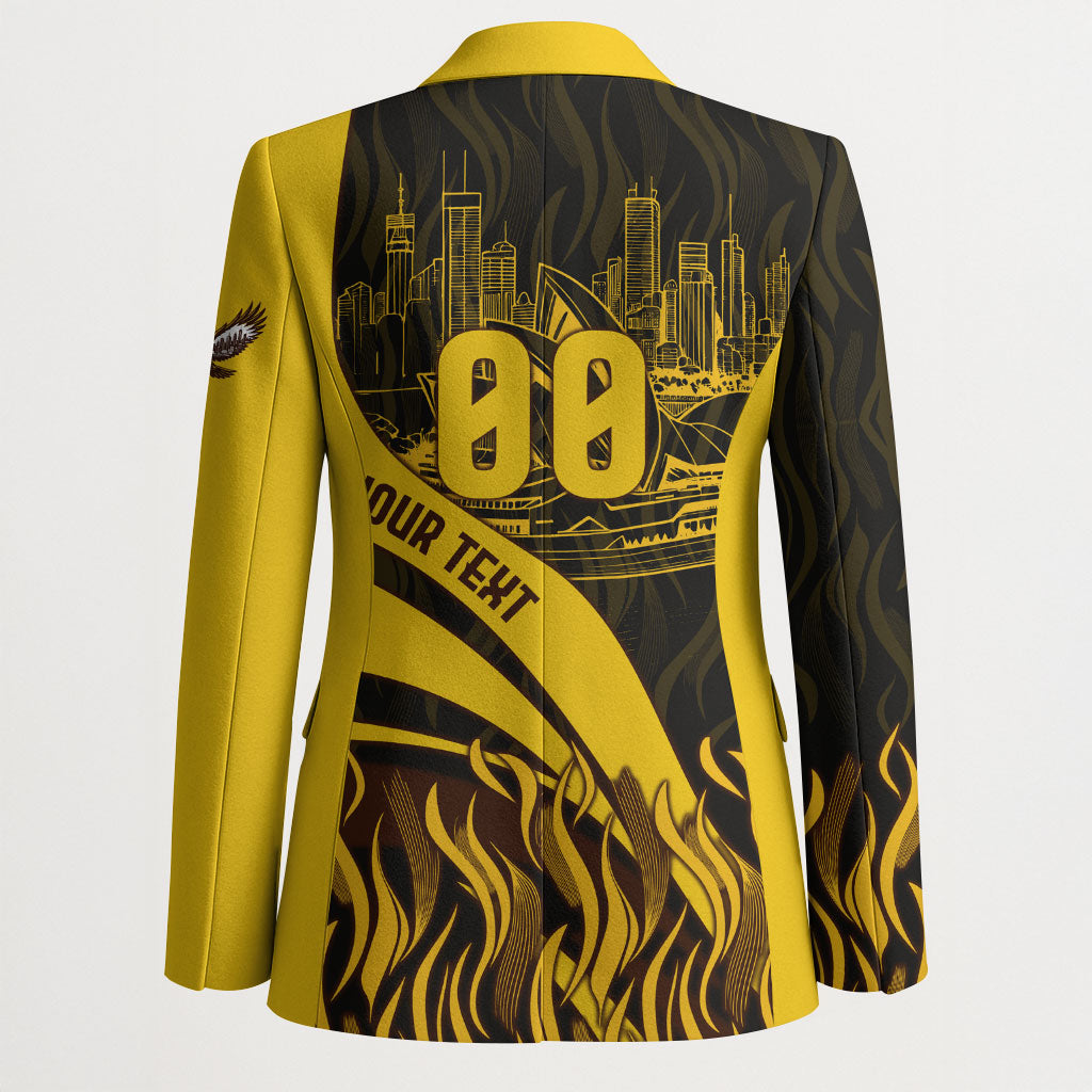 Personalised Hawthorn Hawks Football Blazer Australian City Skyline Graphic Fierce Mascot Art