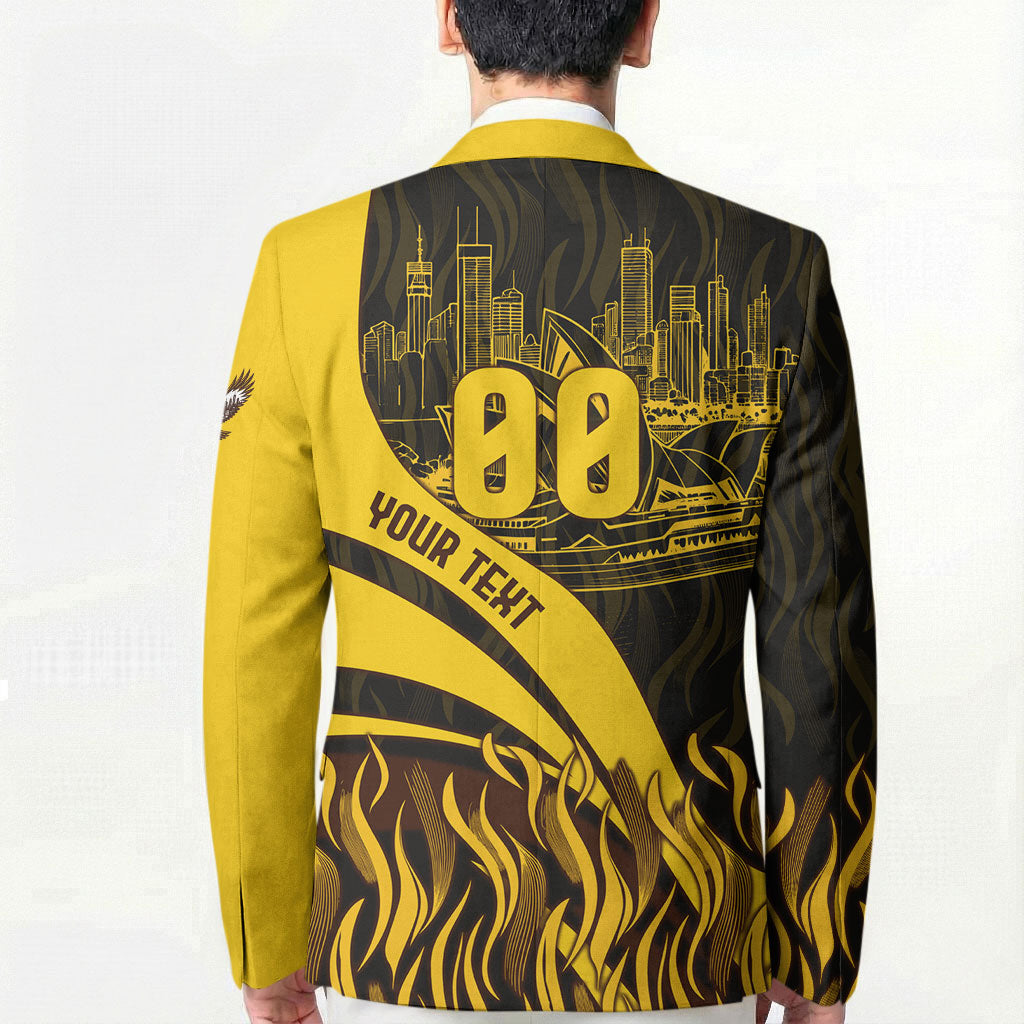 Personalised Hawthorn Hawks Football Blazer Australian City Skyline Graphic Fierce Mascot Art