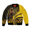 Personalised Hawthorn Hawks Football Bomber Jacket Australian City Skyline Graphic Fierce Mascot Art