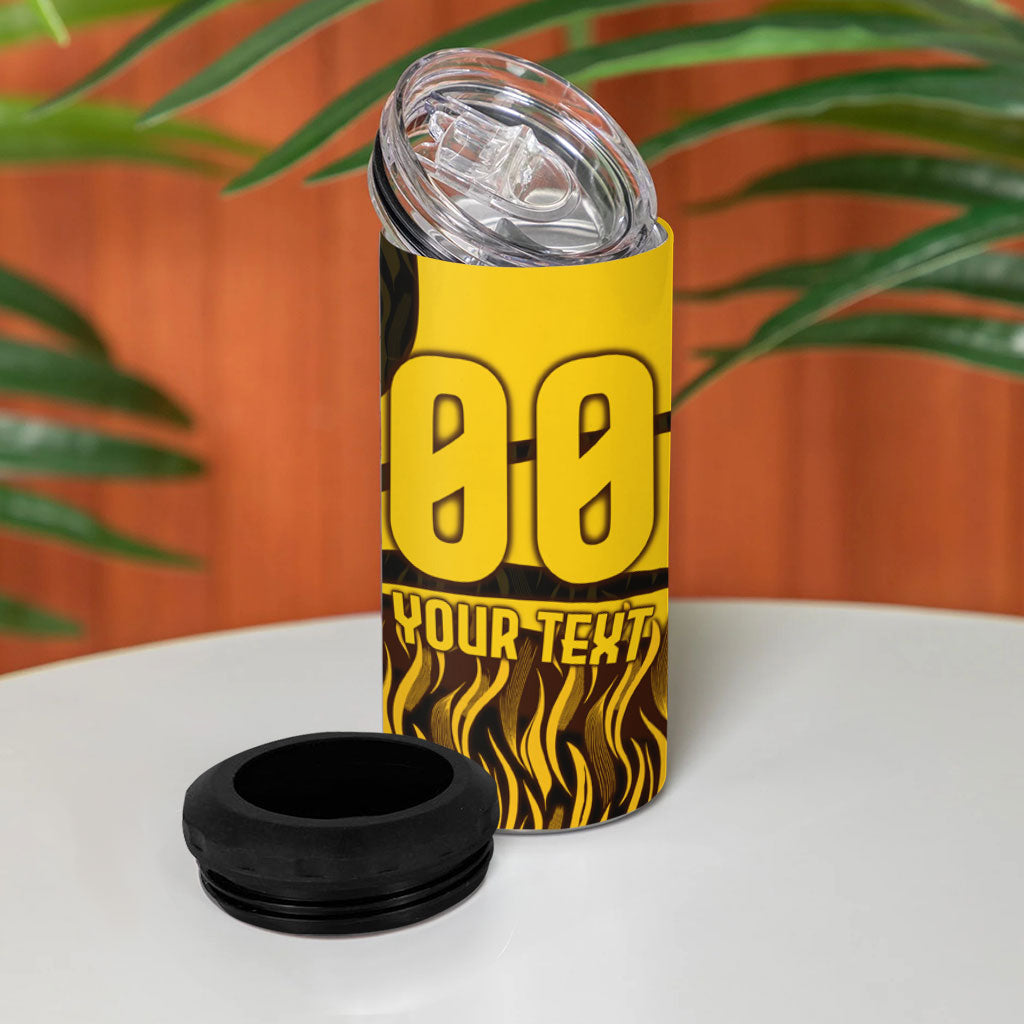 Personalised Hawthorn Hawks Football 4 in 1 Can Cooler Tumbler Australian City Skyline Graphic Fierce Mascot Art