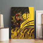 Personalised Hawthorn Hawks Football Canvas Wall Art Australian City Skyline Graphic Fierce Mascot Art