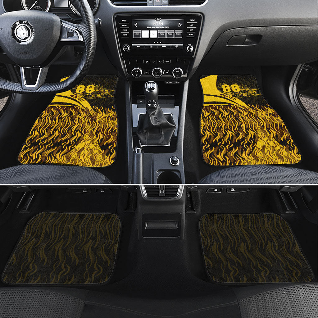 Personalised Hawthorn Hawks Football Car Mats Australian City Skyline Graphic Fierce Mascot Art