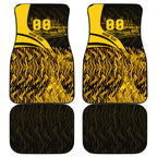Personalised Hawthorn Hawks Football Car Mats Australian City Skyline Graphic Fierce Mascot Art