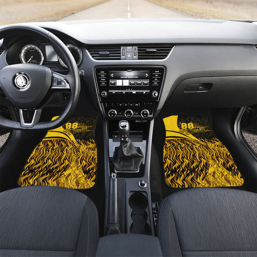 Personalised Hawthorn Hawks Football Car Mats Australian City Skyline Graphic Fierce Mascot Art