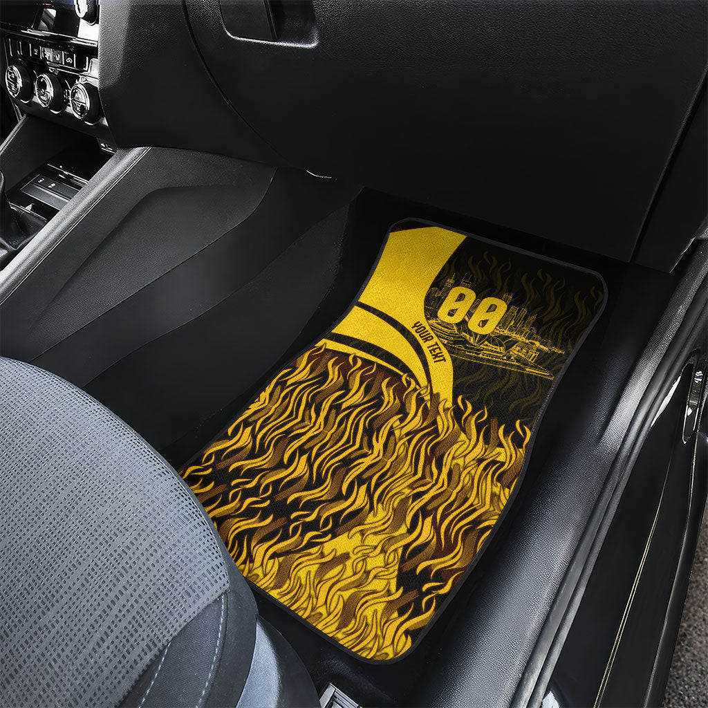 Personalised Hawthorn Hawks Football Car Mats Australian City Skyline Graphic Fierce Mascot Art
