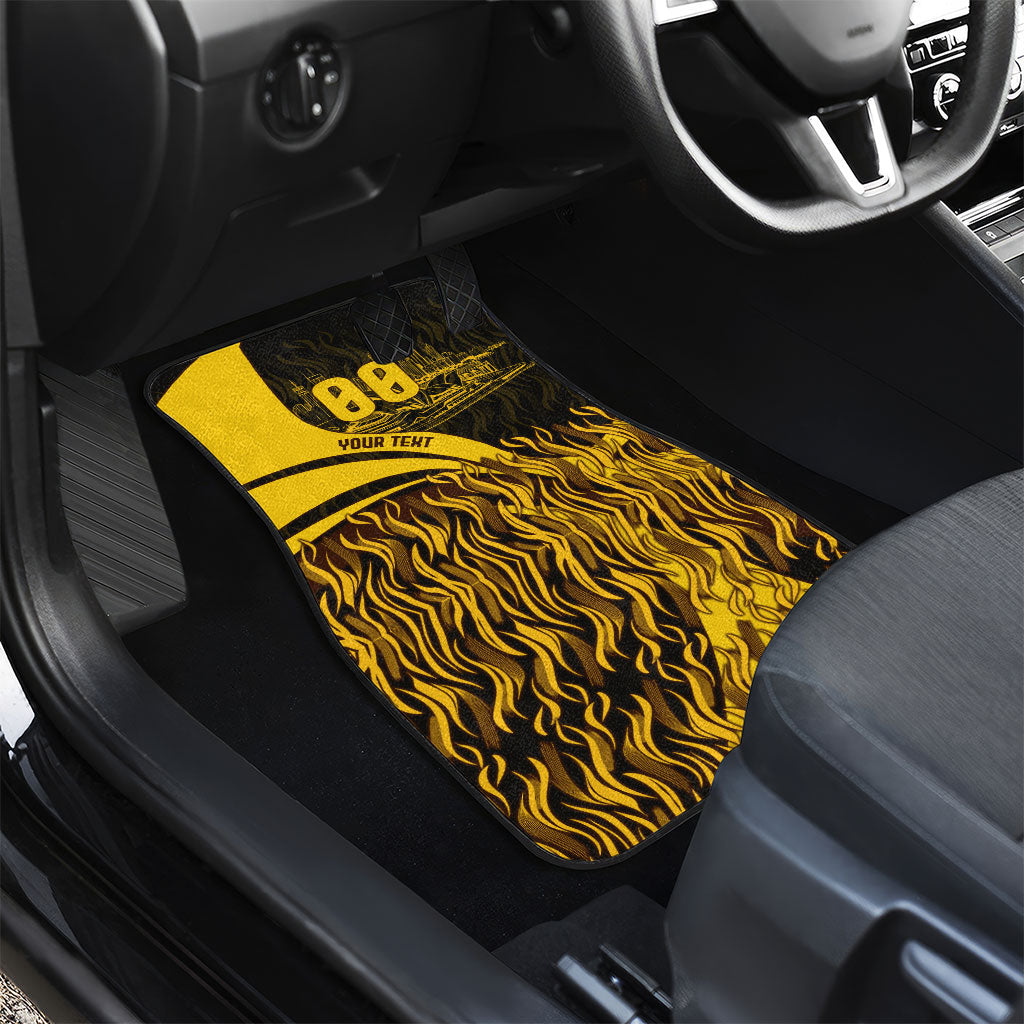 Personalised Hawthorn Hawks Football Car Mats Australian City Skyline Graphic Fierce Mascot Art