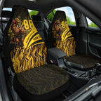 Personalised Hawthorn Hawks Football Car Seat Cover Australian City Skyline Graphic Fierce Mascot Art