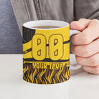 Personalised Hawthorn Hawks Football Ceramic Mug Australian City Skyline Graphic Fierce Mascot Art