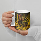 Personalised Hawthorn Hawks Football Ceramic Mug Australian City Skyline Graphic Fierce Mascot Art