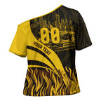 Personalised Hawthorn Hawks Football Cross Shoulder Shirt Australian City Skyline Graphic Fierce Mascot Art