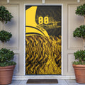 Personalised Hawthorn Hawks Football Door Cover Australian City Skyline Graphic Fierce Mascot Art