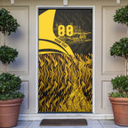 Personalised Hawthorn Hawks Football Door Cover Australian City Skyline Graphic Fierce Mascot Art