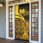 Personalised Hawthorn Hawks Football Door Cover Australian City Skyline Graphic Fierce Mascot Art