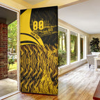 Personalised Hawthorn Hawks Football Door Cover Australian City Skyline Graphic Fierce Mascot Art