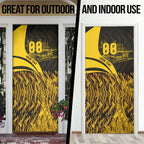 Personalised Hawthorn Hawks Football Door Cover Australian City Skyline Graphic Fierce Mascot Art