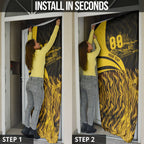 Personalised Hawthorn Hawks Football Door Cover Australian City Skyline Graphic Fierce Mascot Art