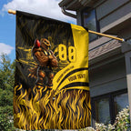 Personalised Hawthorn Hawks Football Garden Flag Australian City Skyline Graphic Fierce Mascot Art