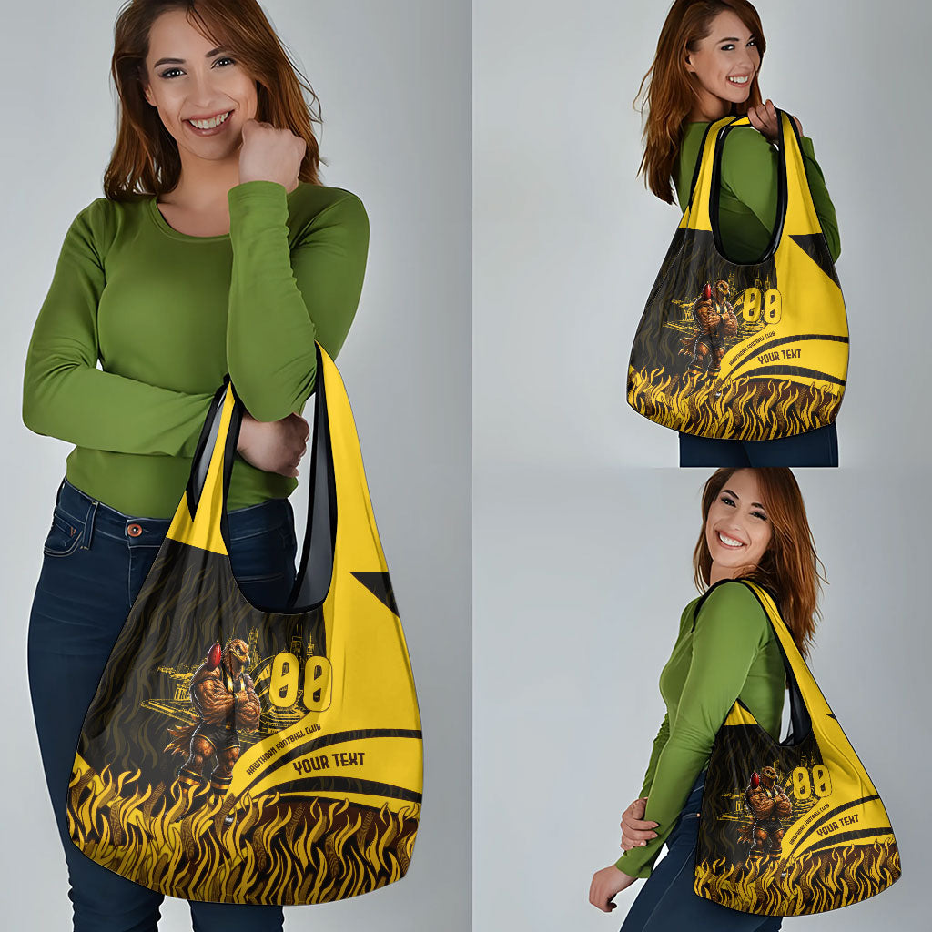 Personalised Hawthorn Hawks Football Grocery Bag Australian City Skyline Graphic Fierce Mascot Art