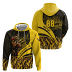 Personalised Hawthorn Hawks Football Hoodie Australian City Skyline Graphic Fierce Mascot Art