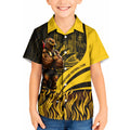 Personalised Hawthorn Hawks Football Kid Hawaiian Shirt Australian City Skyline Graphic Fierce Mascot Art