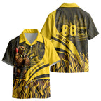 Personalised Hawthorn Hawks Football Kid Hawaiian Shirt Australian City Skyline Graphic Fierce Mascot Art