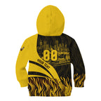 Personalised Hawthorn Hawks Football Kid Hoodie Australian City Skyline Graphic Fierce Mascot Art