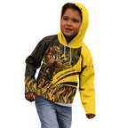 Personalised Hawthorn Hawks Football Kid Hoodie Australian City Skyline Graphic Fierce Mascot Art