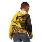 Personalised Hawthorn Hawks Football Kid Hoodie Australian City Skyline Graphic Fierce Mascot Art