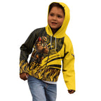 Personalised Hawthorn Hawks Football Kid Hoodie Australian City Skyline Graphic Fierce Mascot Art