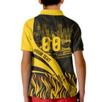 Personalised Hawthorn Hawks Football Kid Polo Shirt Australian City Skyline Graphic Fierce Mascot Art