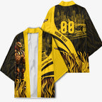 Personalised Hawthorn Hawks Football Kimono Australian City Skyline Graphic Fierce Mascot Art