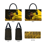 Personalised Hawthorn Hawks Football Leather Bag Australian City Skyline Graphic Fierce Mascot Art