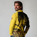 Personalised Hawthorn Hawks Football Long Sleeve Polo Shirt Australian City Skyline Graphic Fierce Mascot Art