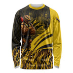 Personalised Hawthorn Hawks Football Long Sleeve Shirt Australian City Skyline Graphic Fierce Mascot Art