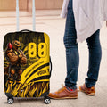 Personalised Hawthorn Hawks Football Luggage Cover Australian City Skyline Graphic Fierce Mascot Art