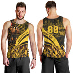 Personalised Hawthorn Hawks Football Men Tank Top Australian City Skyline Graphic Fierce Mascot Art
