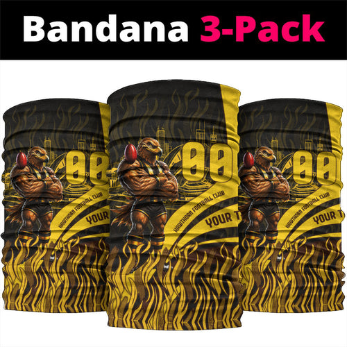 Personalised Hawthorn Hawks Football Neck Gaiter Australian City Skyline Graphic Fierce Mascot Art