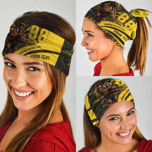 Personalised Hawthorn Hawks Football Neck Gaiter Australian City Skyline Graphic Fierce Mascot Art
